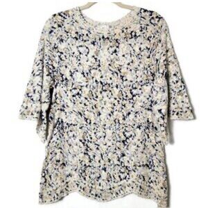 Solitaire Women's Top in Blue and Cream